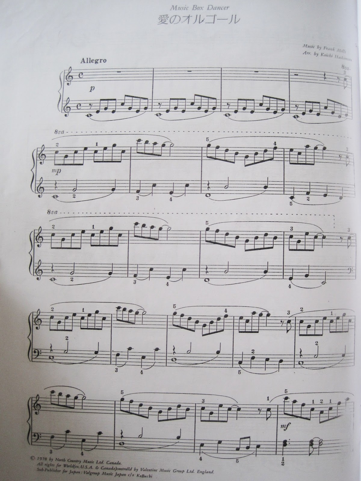 Music Box Dancer Frank Mills Free Piano Sheet Music